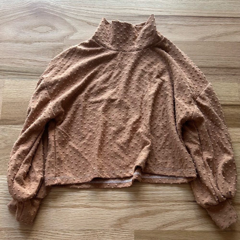 Handmade- Toddler Textured Brown Cropped Top